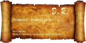 Domoki Romulusz névjegykártya